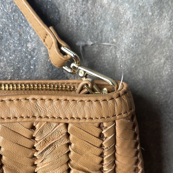 Anthropologie Woven Leather Clutch Tan - Picture 6 of 6